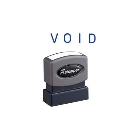 Shachihata Xstamper Pre-Inked Message Stamp, VOID, 1-5/8" x 1/2", Blue 1117